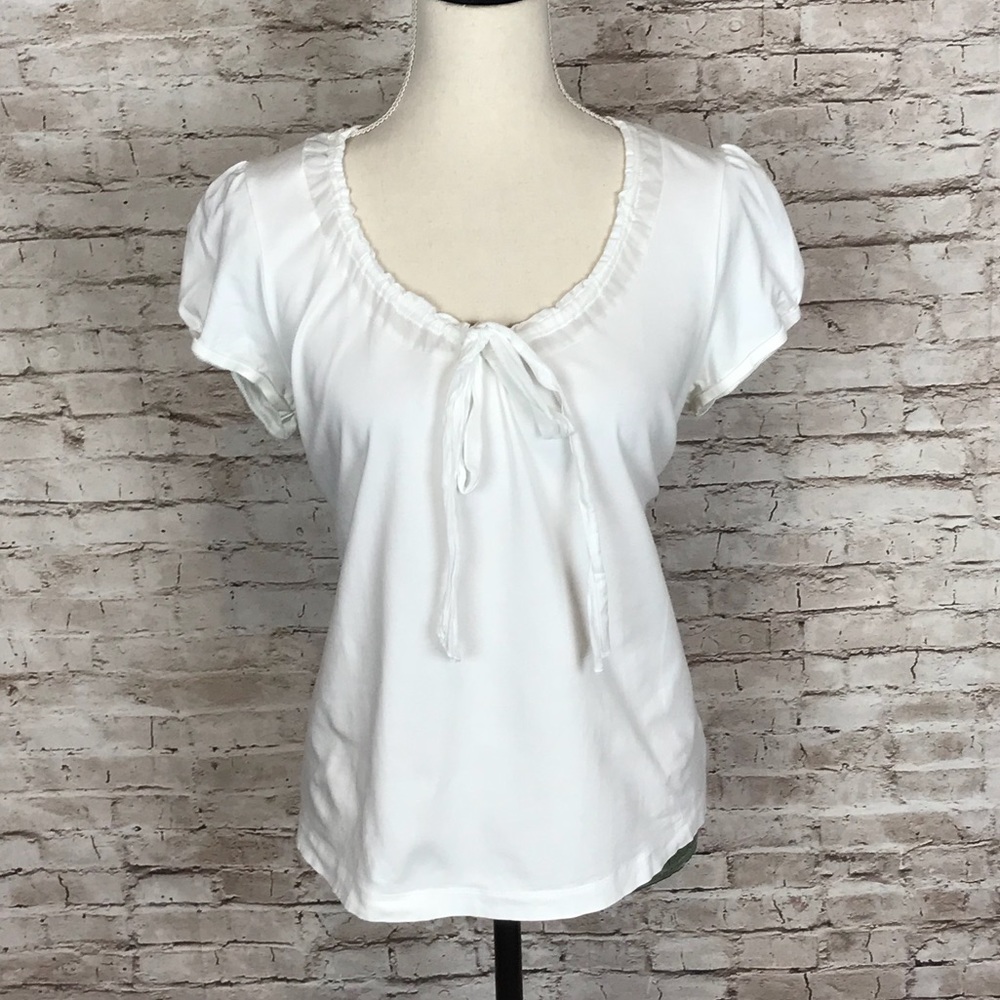 CABi white tie neck tee